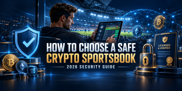 Bettor checking the licence and security features of a crypto sportsbook in 2026